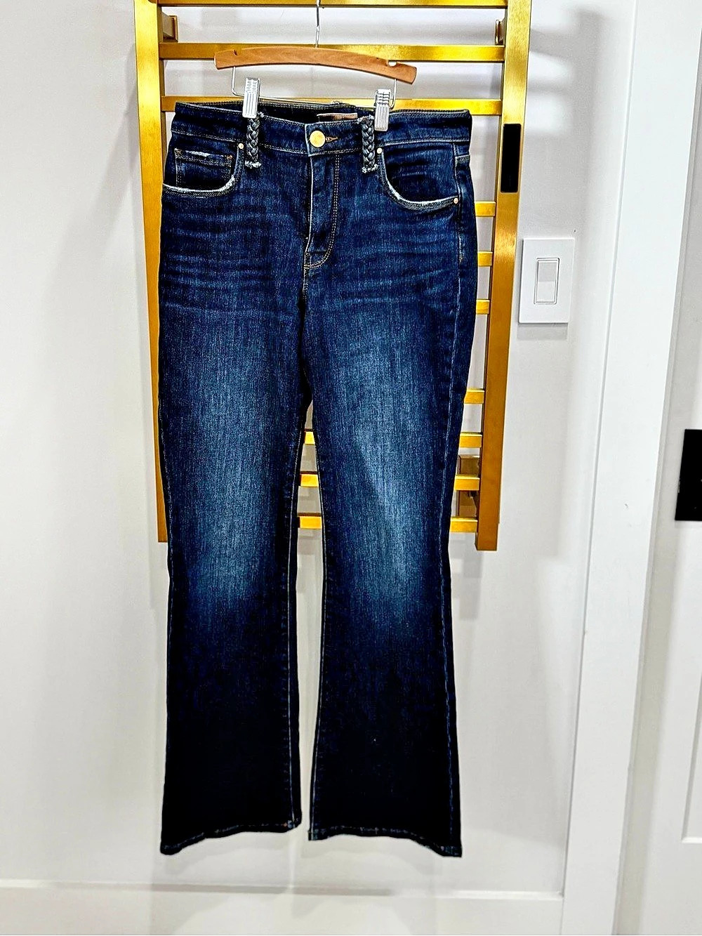KUT from the Kloth Ana High-Rise Fab Ab Flare Jeans Flare Leg Jeans in Blue Like